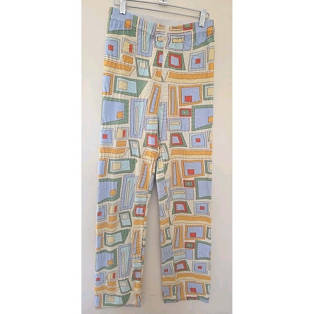 House of Sunny Pepperland Knit Flare Pull On Pants Size 4 Abstract Art Hippie